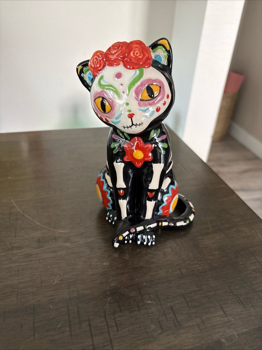 Cute Cat Day Of The Dead Ceramic Figurine By Blue Sky Clayworks 8” Halloween